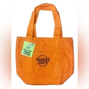 Trader Joe's Orange Trick or Treat Mini Canvas Tote Bag